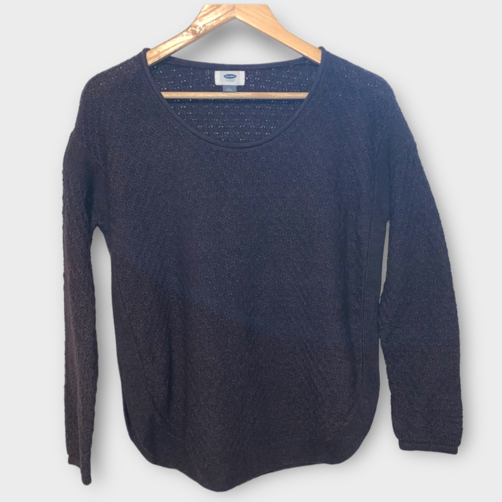 Old Navy Shirttail Hem Purple Knit Sweater Warm